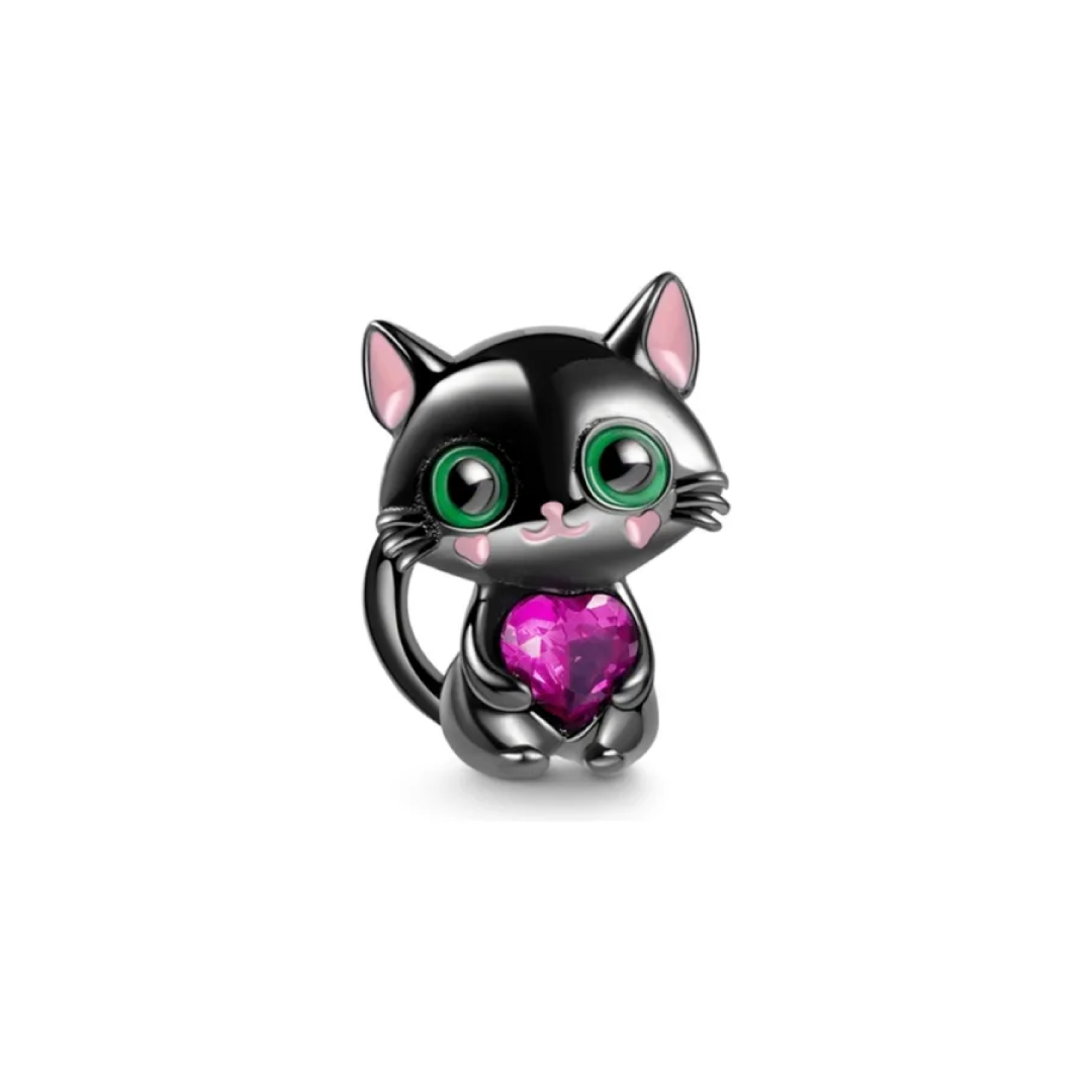 Charm Gato Negro Zirconia