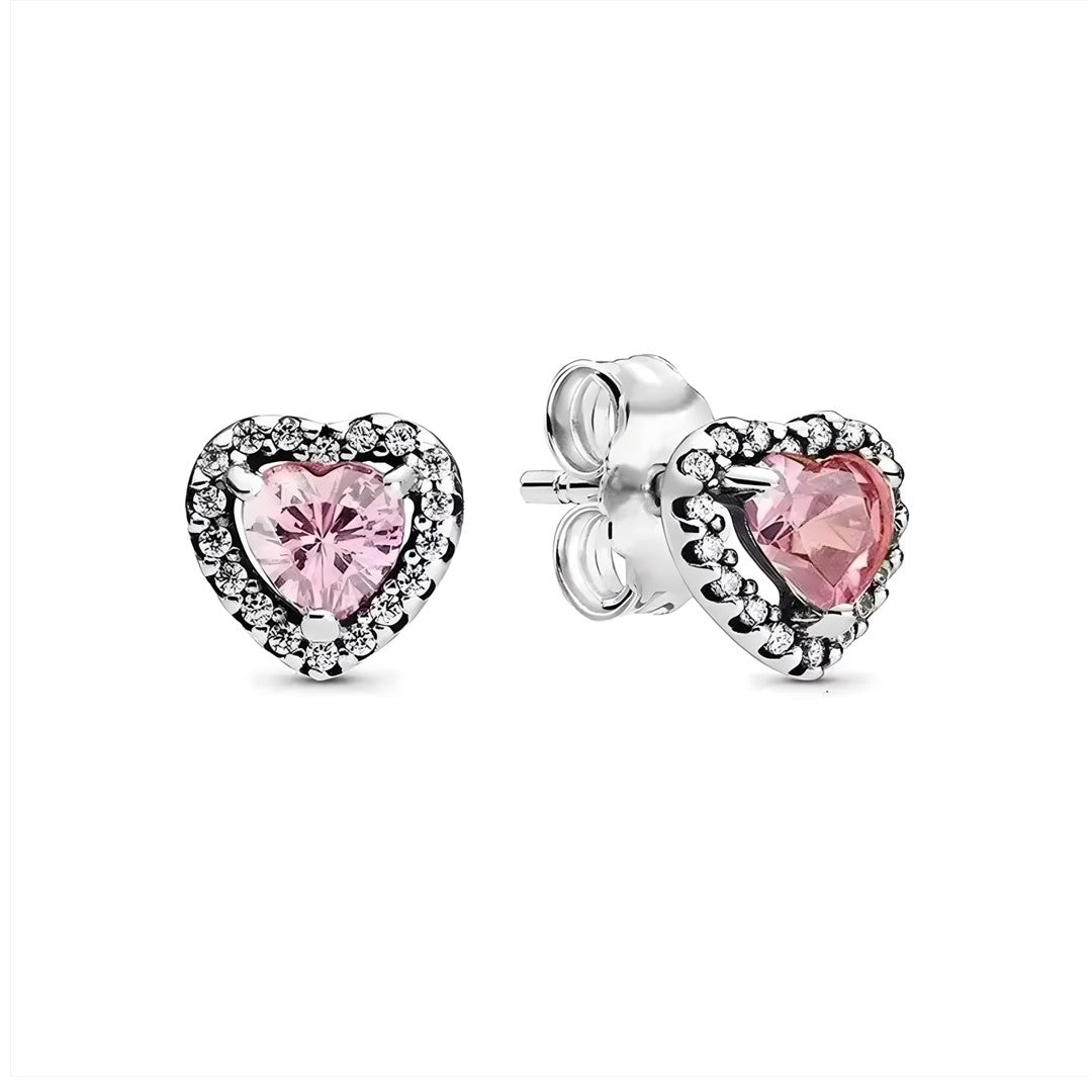 Aretes Corazón Rosa