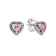 Aretes Corazón Rosa
