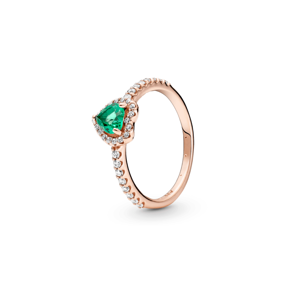 Anillo Rosado Corazón Verde