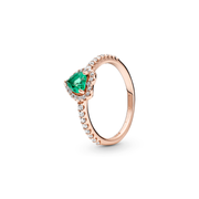 Anillo Rosado Corazón Verde