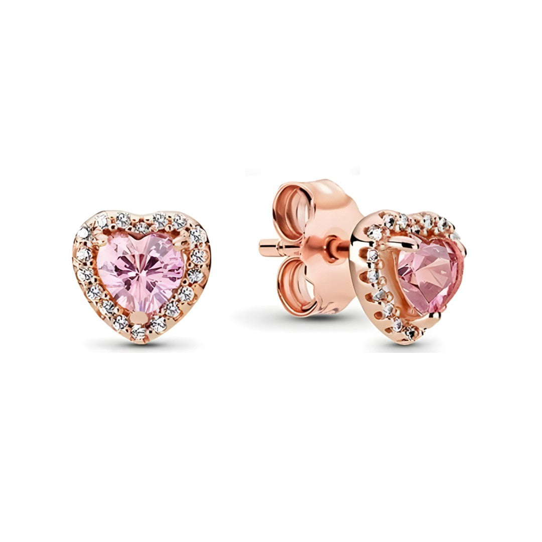 Aretes Corazón Rosado Rosa