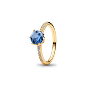 Anillo Corona Brillante Azul