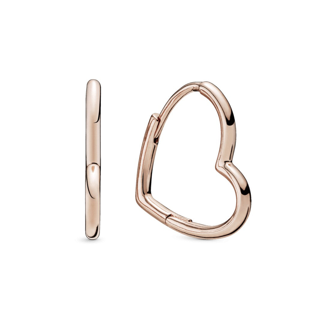 Aretes Aro Corazón Rosado