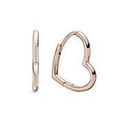 Aretes Aro Corazón Rosado