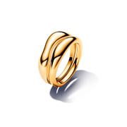 Anillo Doble Orgánico Dorado