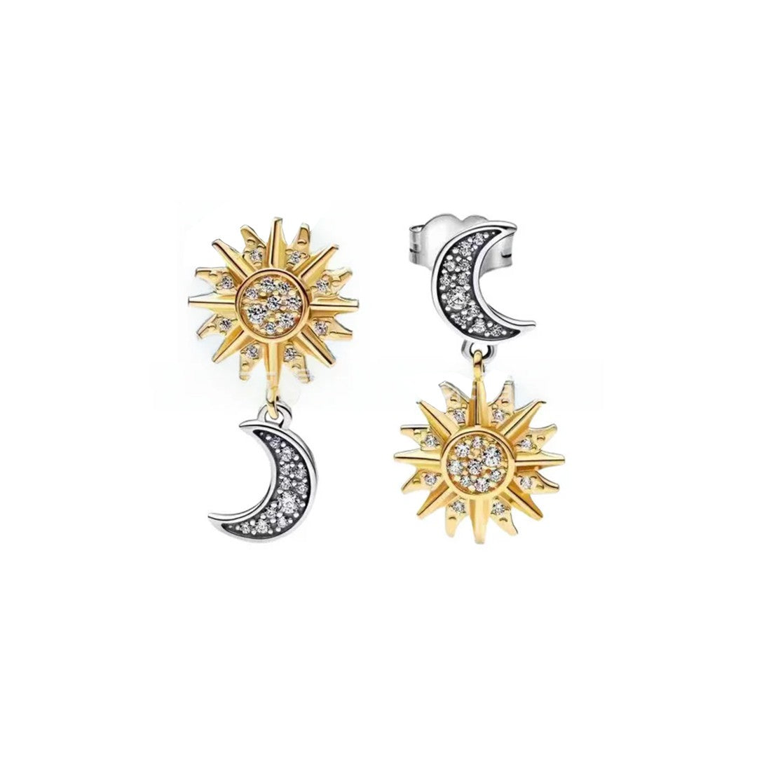 Aretes Sol y Luna Colgante