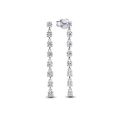 Aretes Tira Plateada Colgante