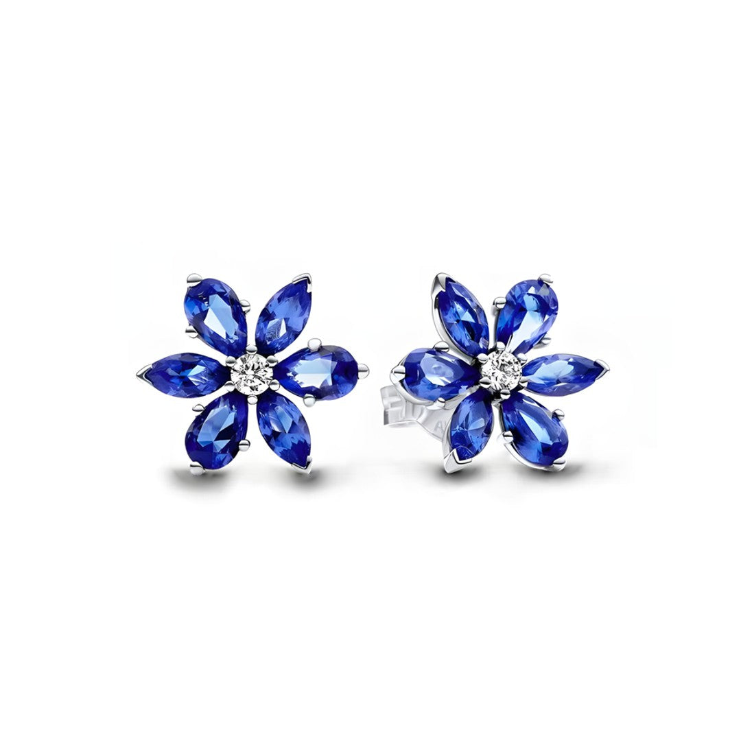 Aretes Flor Azul