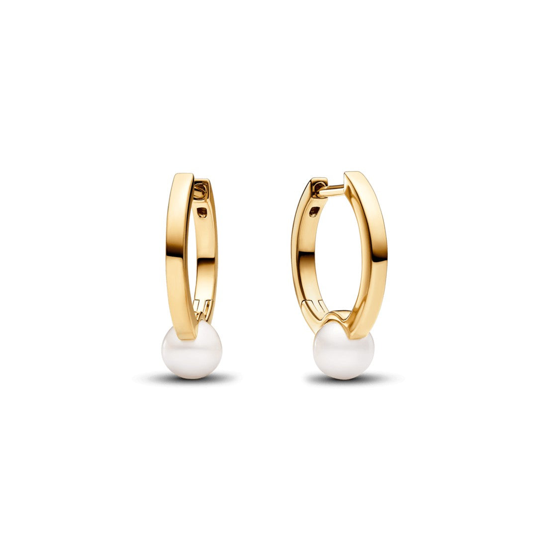 Aretes Aro Dorado Perla