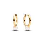 Aretes Aro Dorado Perla