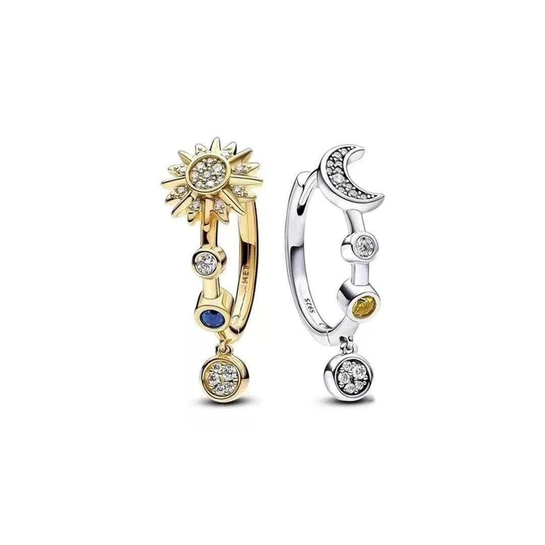 Aretes Aro Sol y Luna