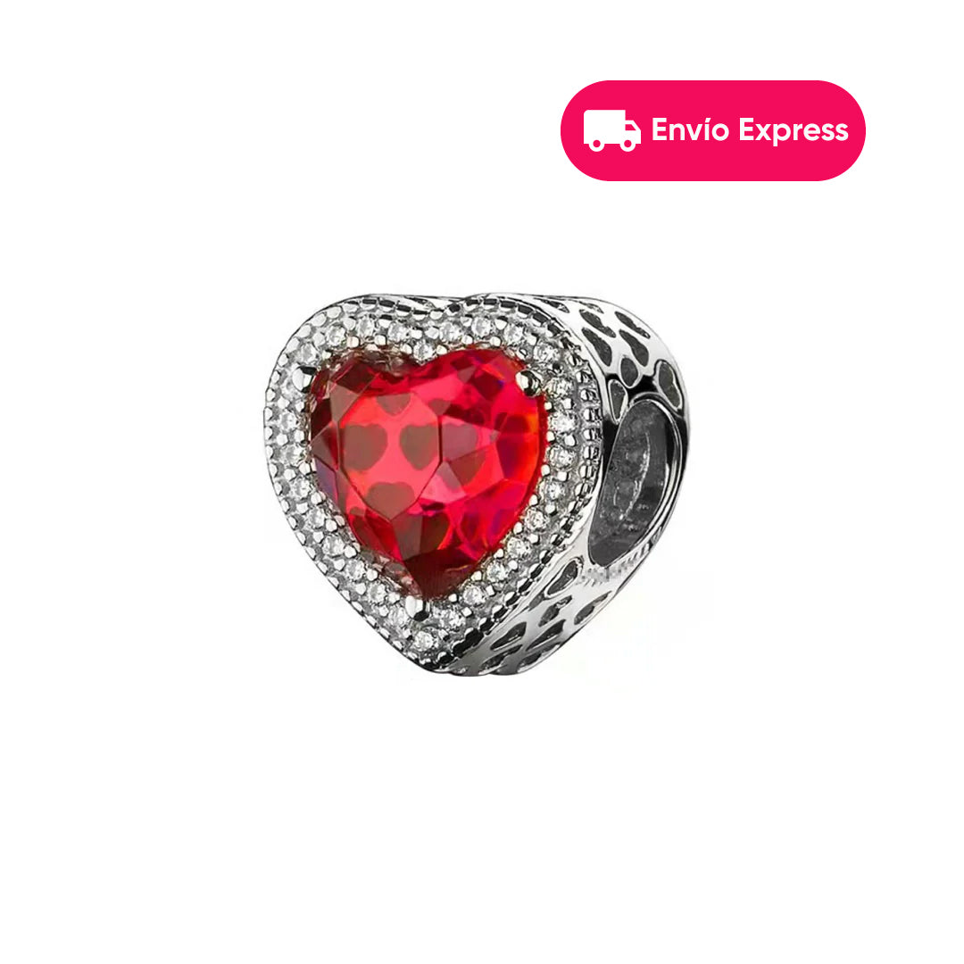 Charm Corazón Zirconia Roja Envío Express