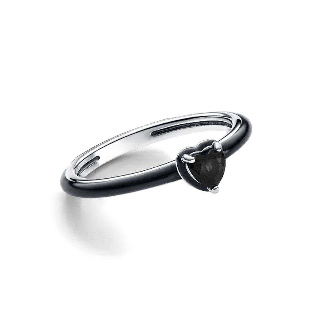 Anillo Negro Corazón Negro