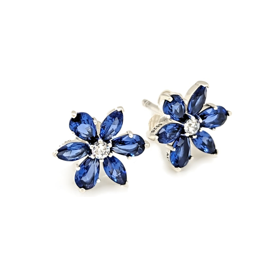Aretes Flor Azul