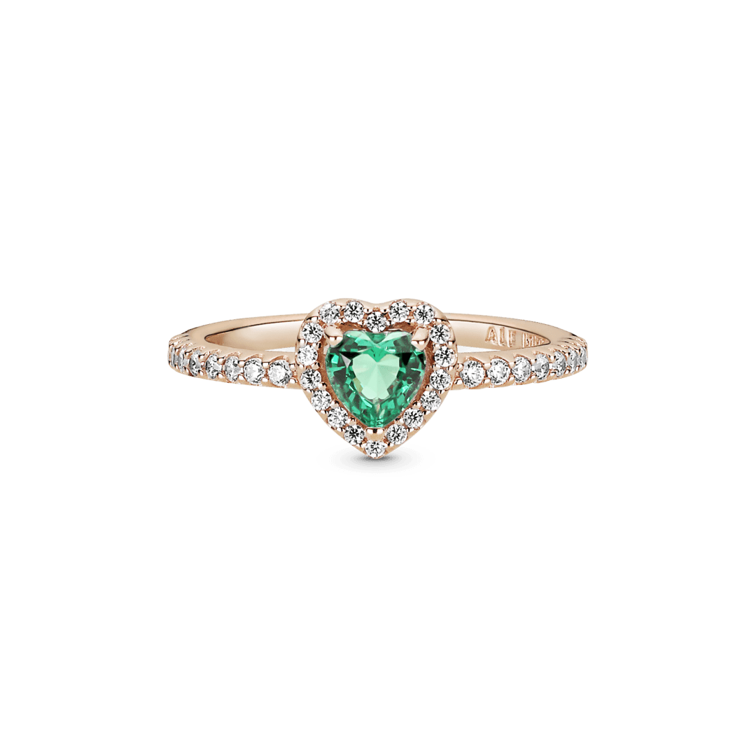 Anillo Rosado Corazón Verde