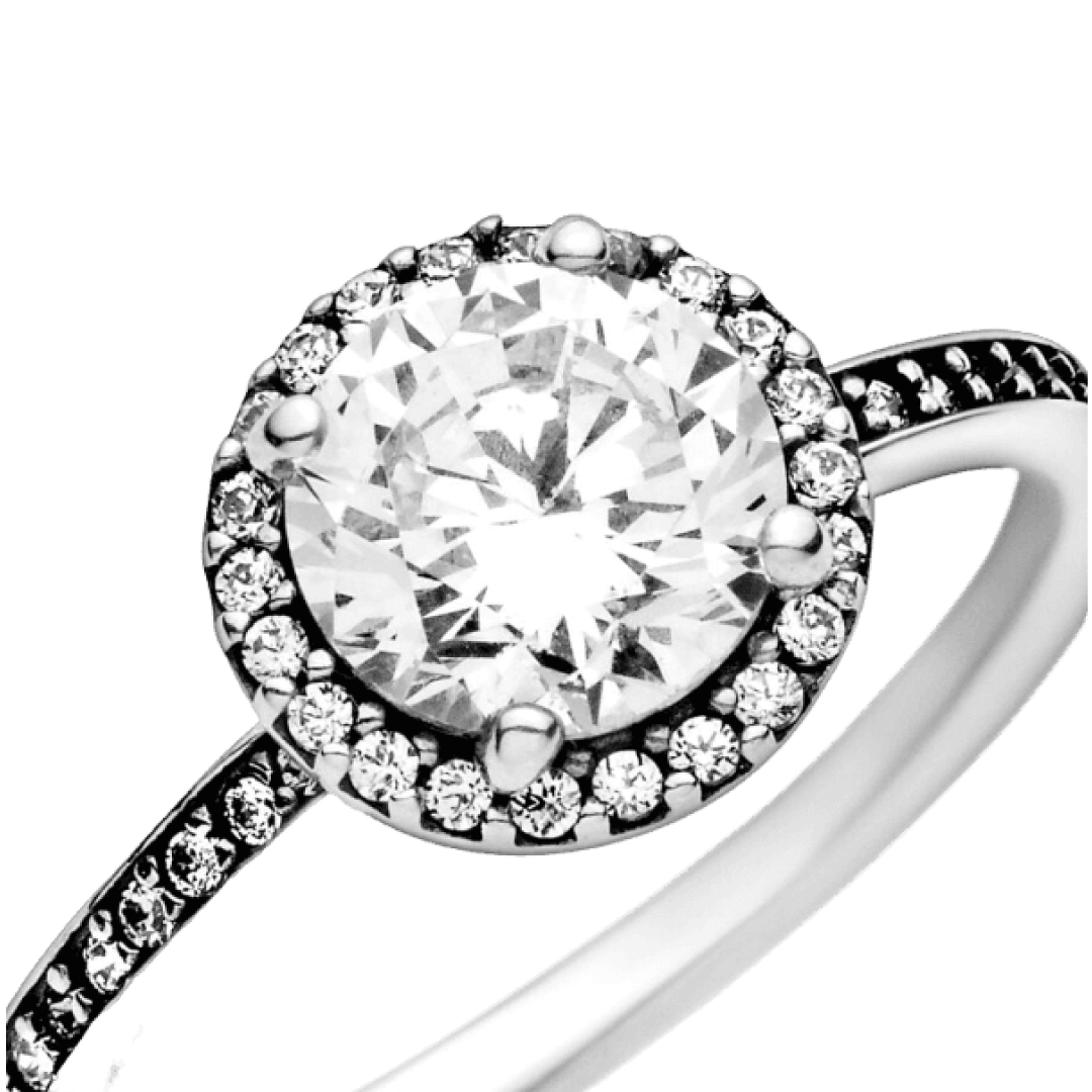 Anillo Clásico Zirconia Circular