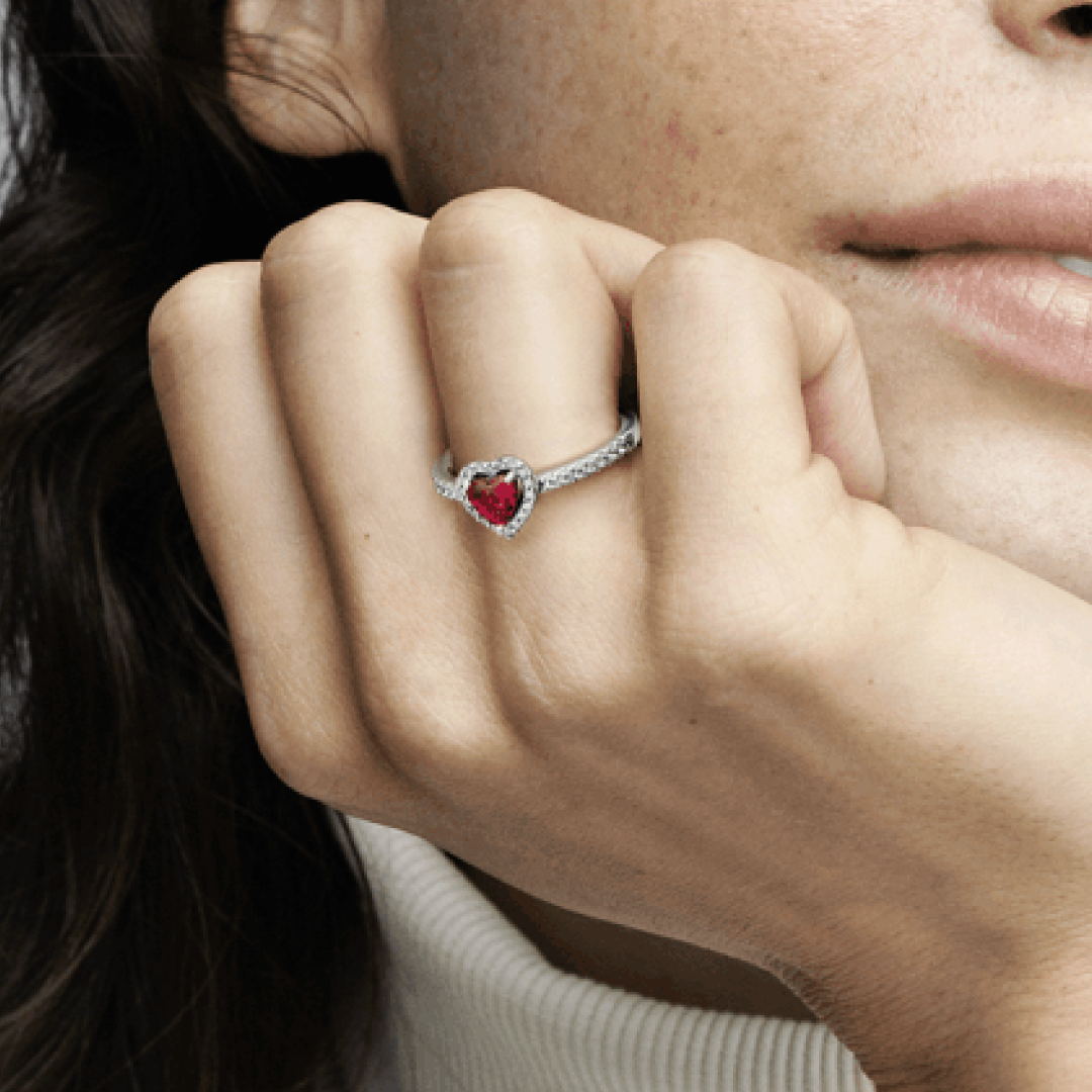 Anillo Corazón Rojo