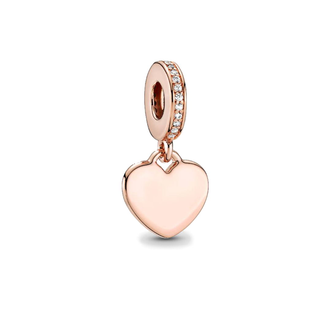 Charm Colgante Corazón Rosado Personalizado