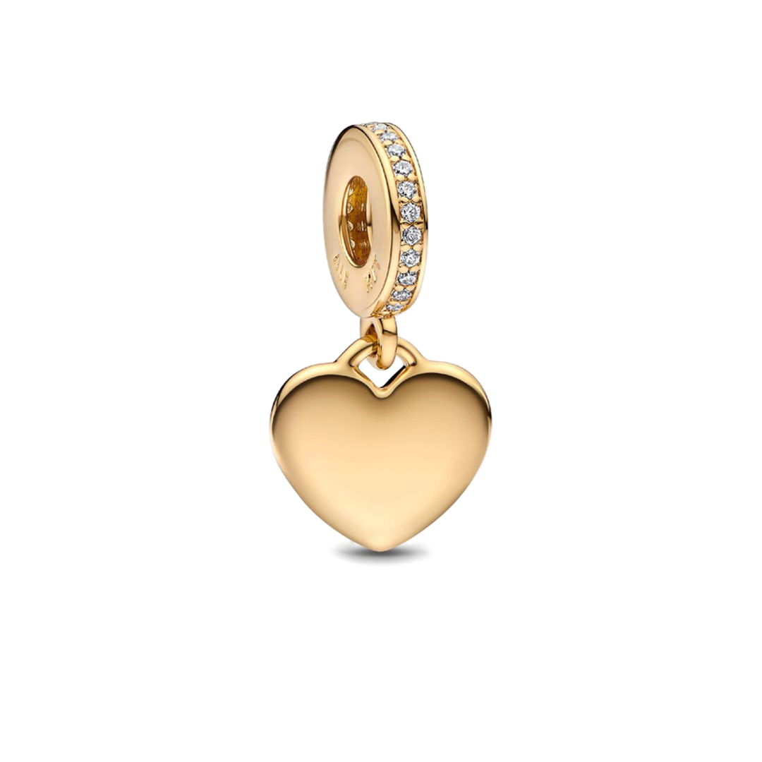 Charm Colgante Corazón Dorado Personalizado