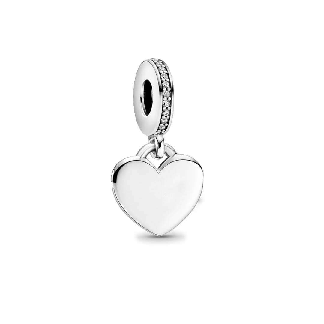 Charm Colgante Corazón Plateado Personalizado