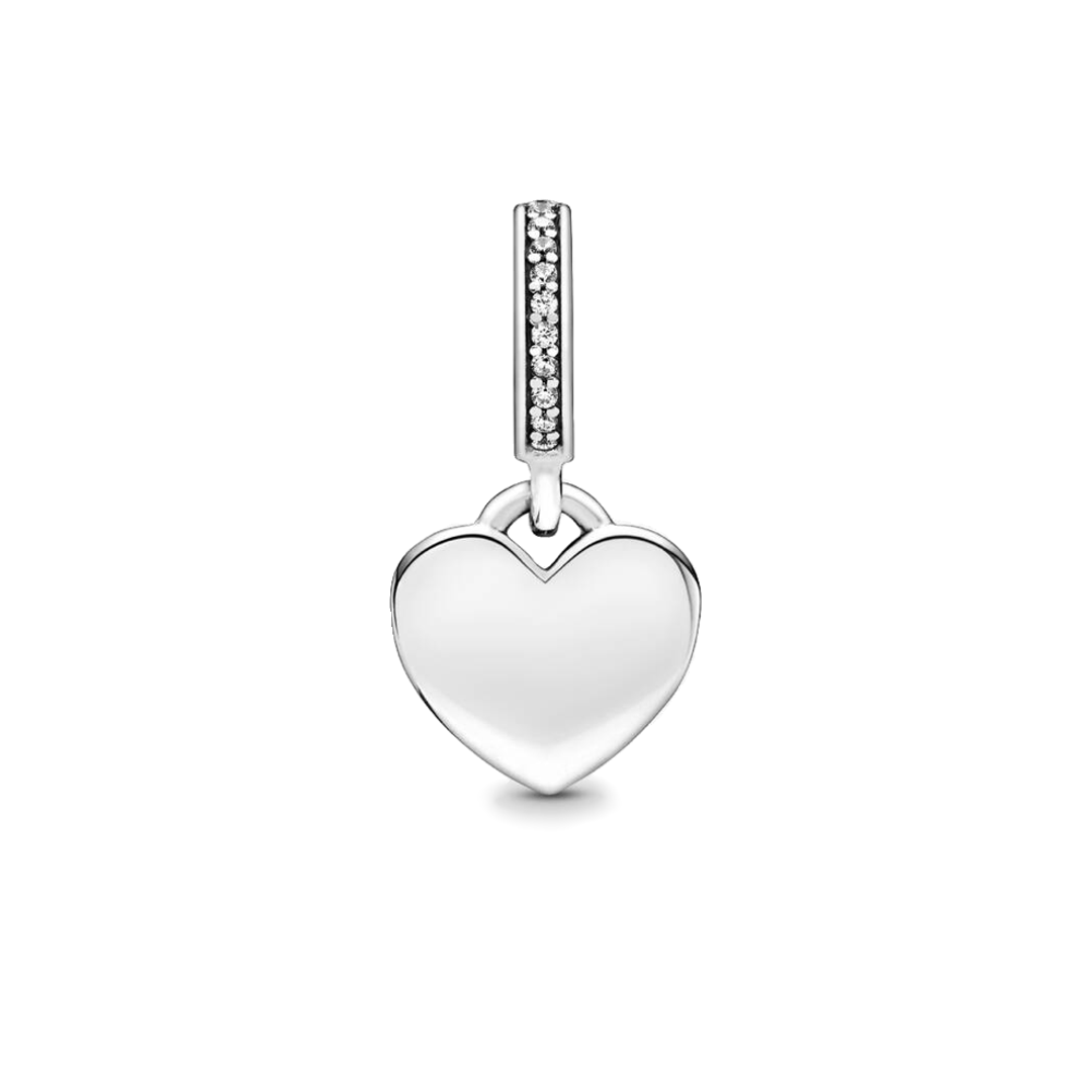 Charm Colgante Corazón Plateado Personalizado