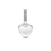 Charm Colgante Corazón Plateado Personalizado