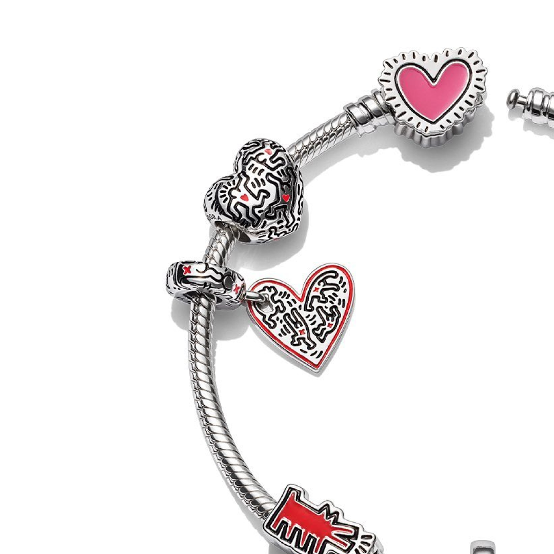 Charm Corazón Colgante Siluetas Keith Haring