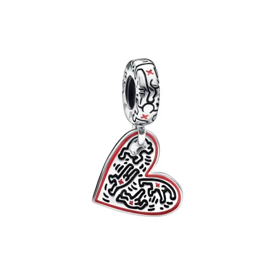 Charm Corazón Colgante Siluetas Keith Haring
