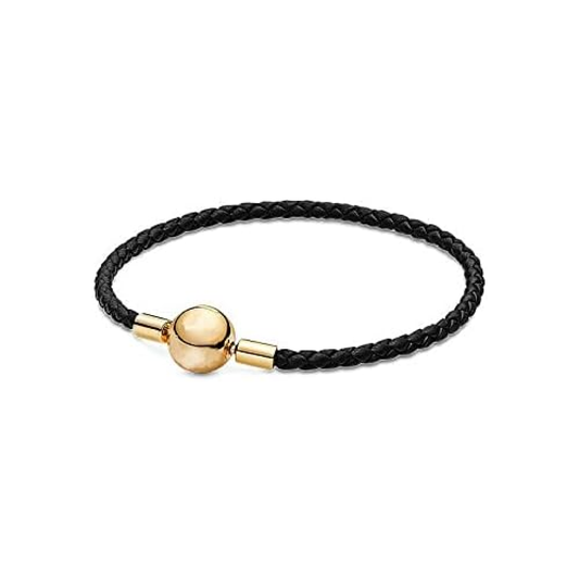 Pulsera Negra Clásica Dorada