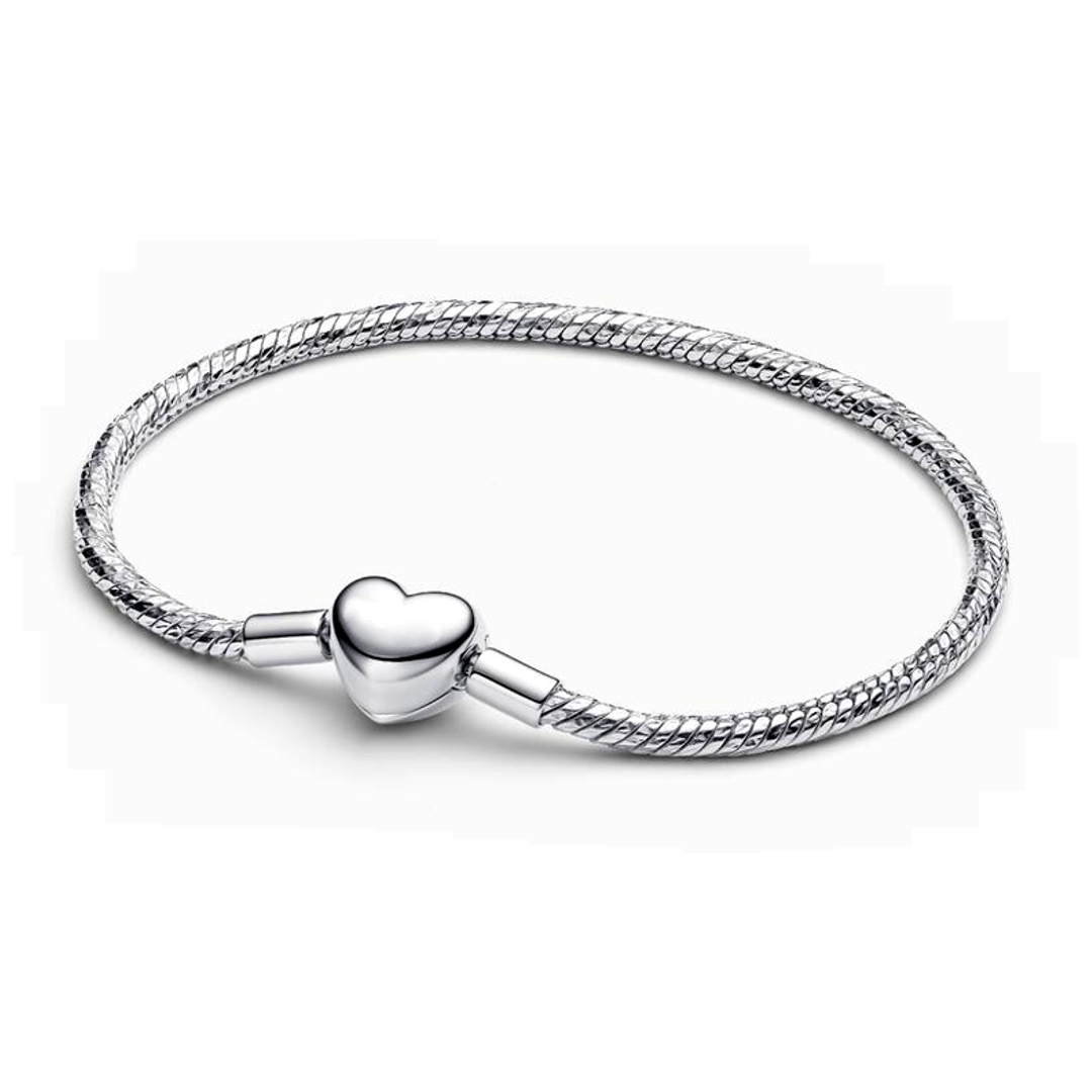 Pulsera Corazón Plateado Clásico
