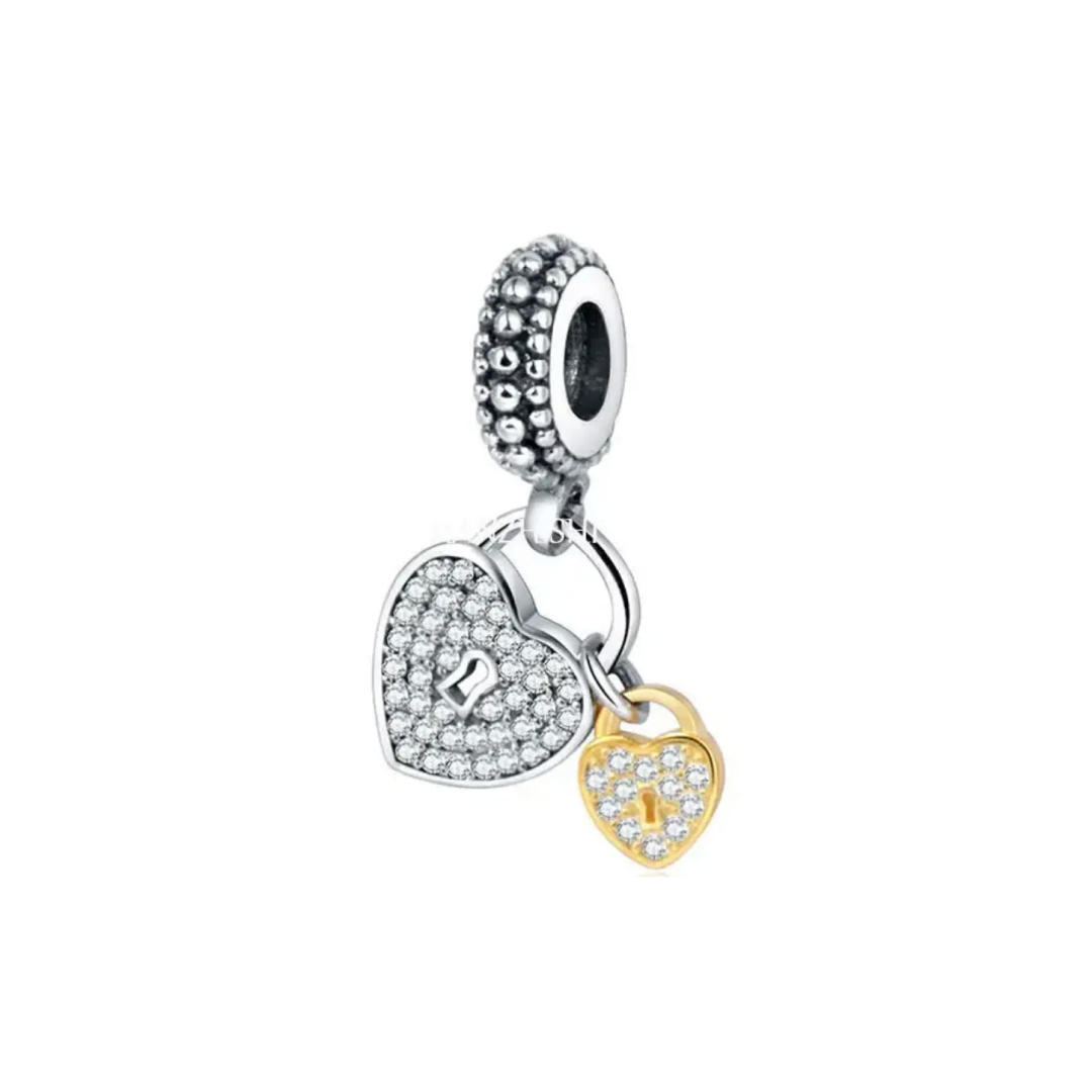 Charm Corazón Doble Dorado