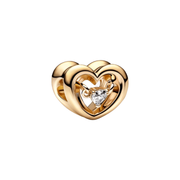 Charm Corazón Zirconia Dorado