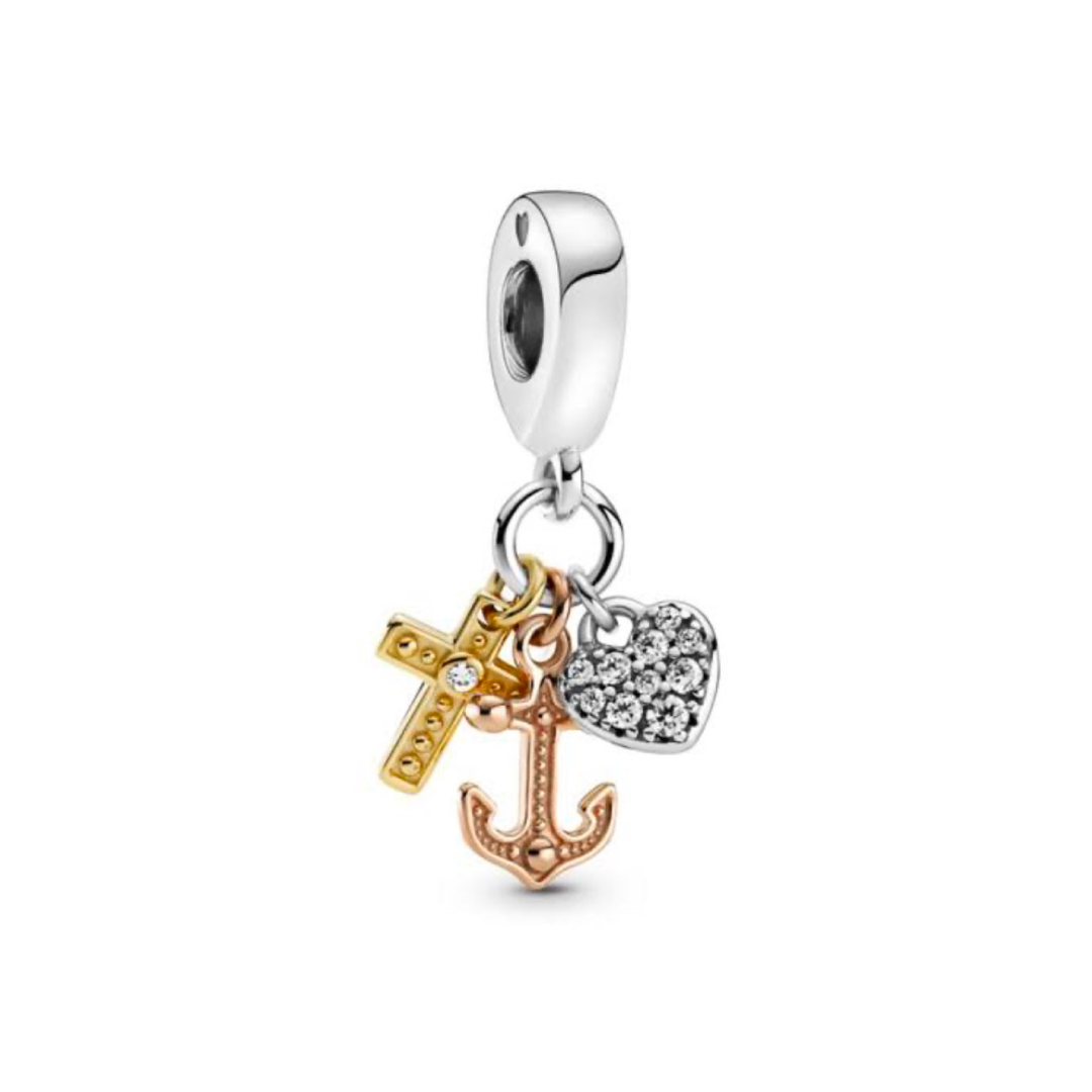 Charm Cruz Ancla Corazón