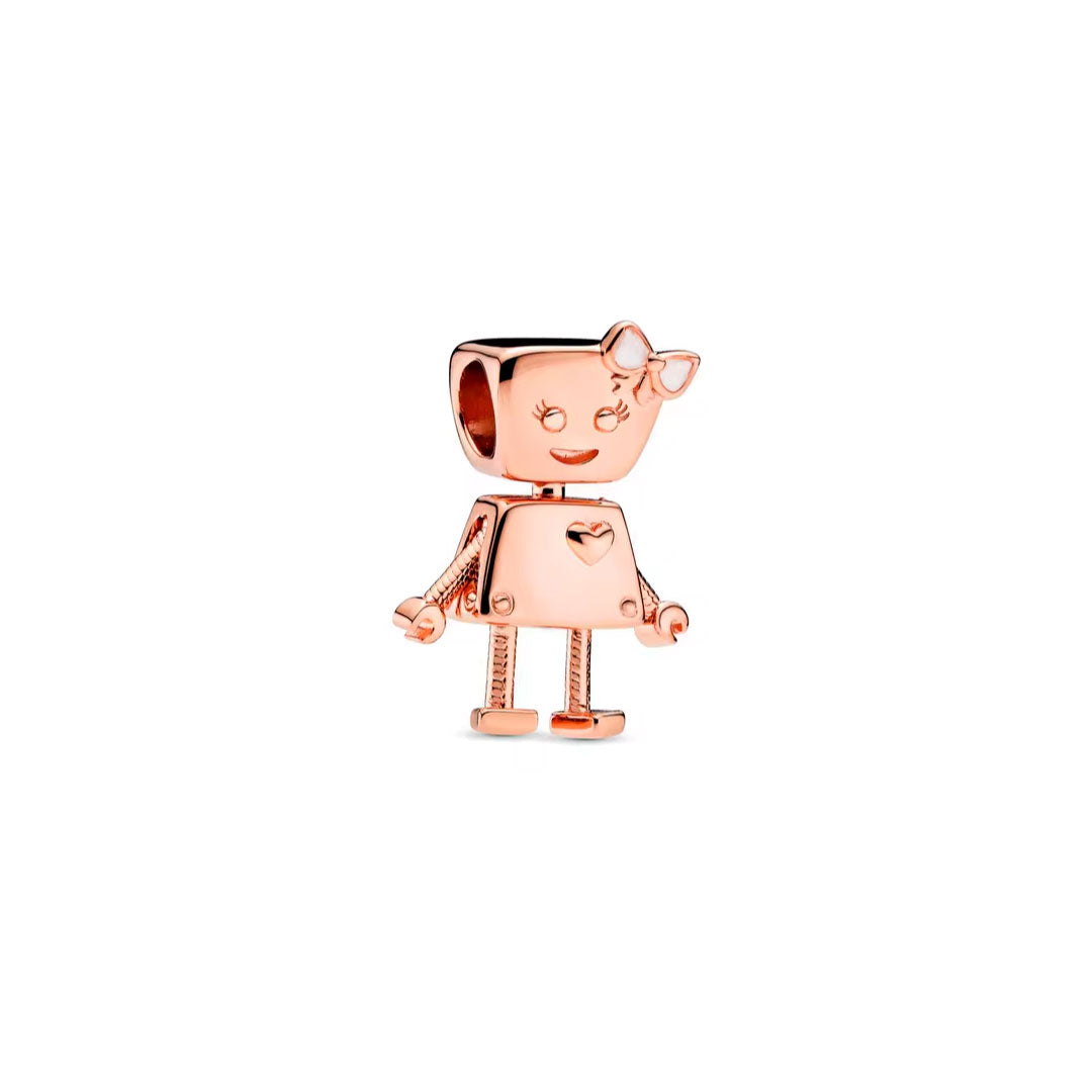 Charm Robot Oro Rosado
