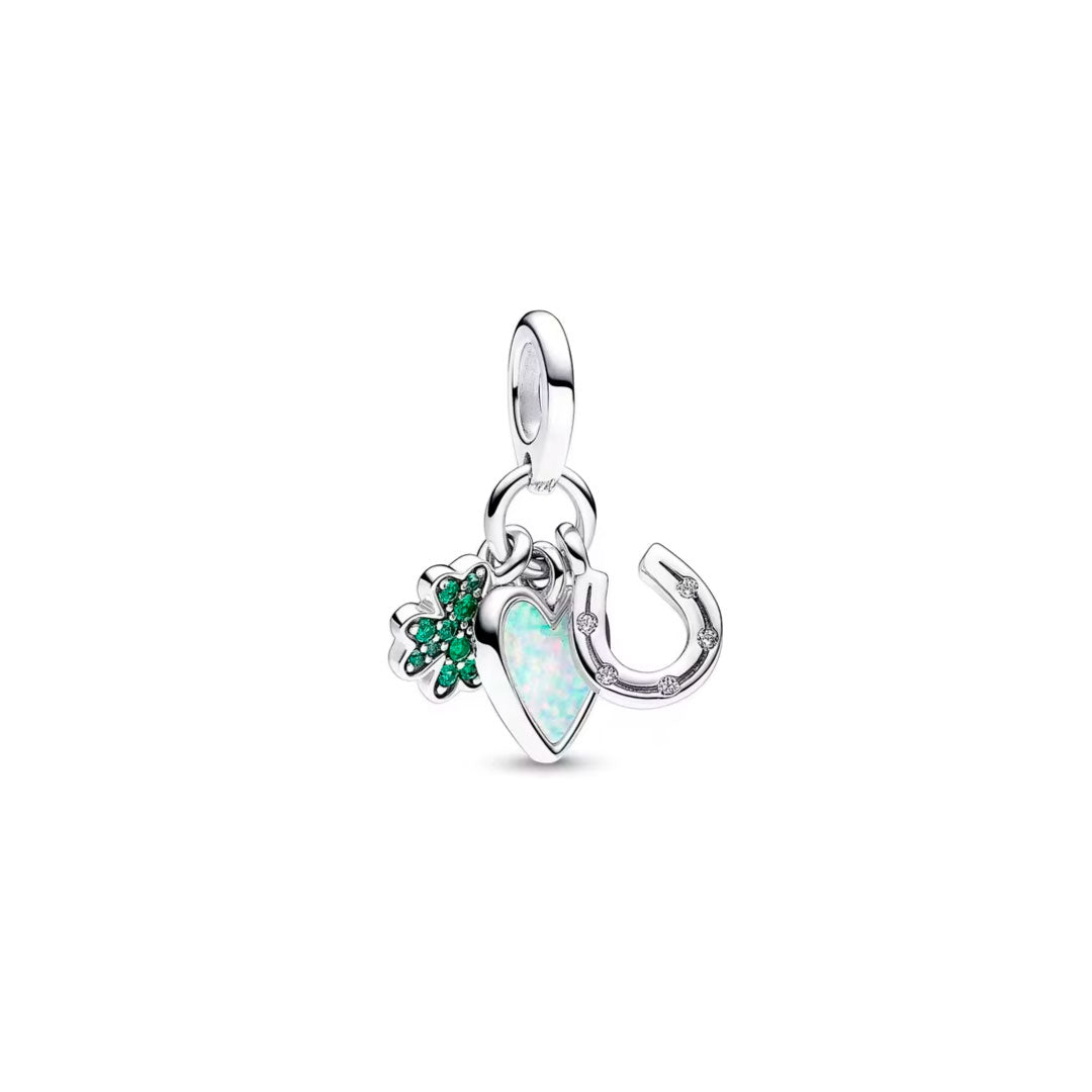 Charm Trebol Corazon Herradura