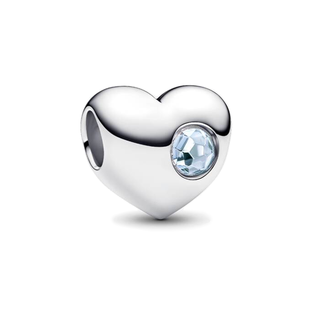 Charm Corazón con Piedra Azul Personalizable