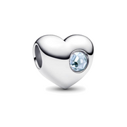 Charm Corazón con Piedra Azul Personalizable