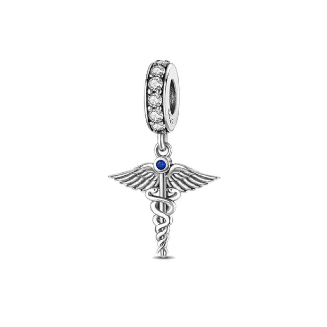Ciondolo Bottiglia Medicina RX In Argento 925 - Charm Farmacia Per Collane E Bracciali - 2