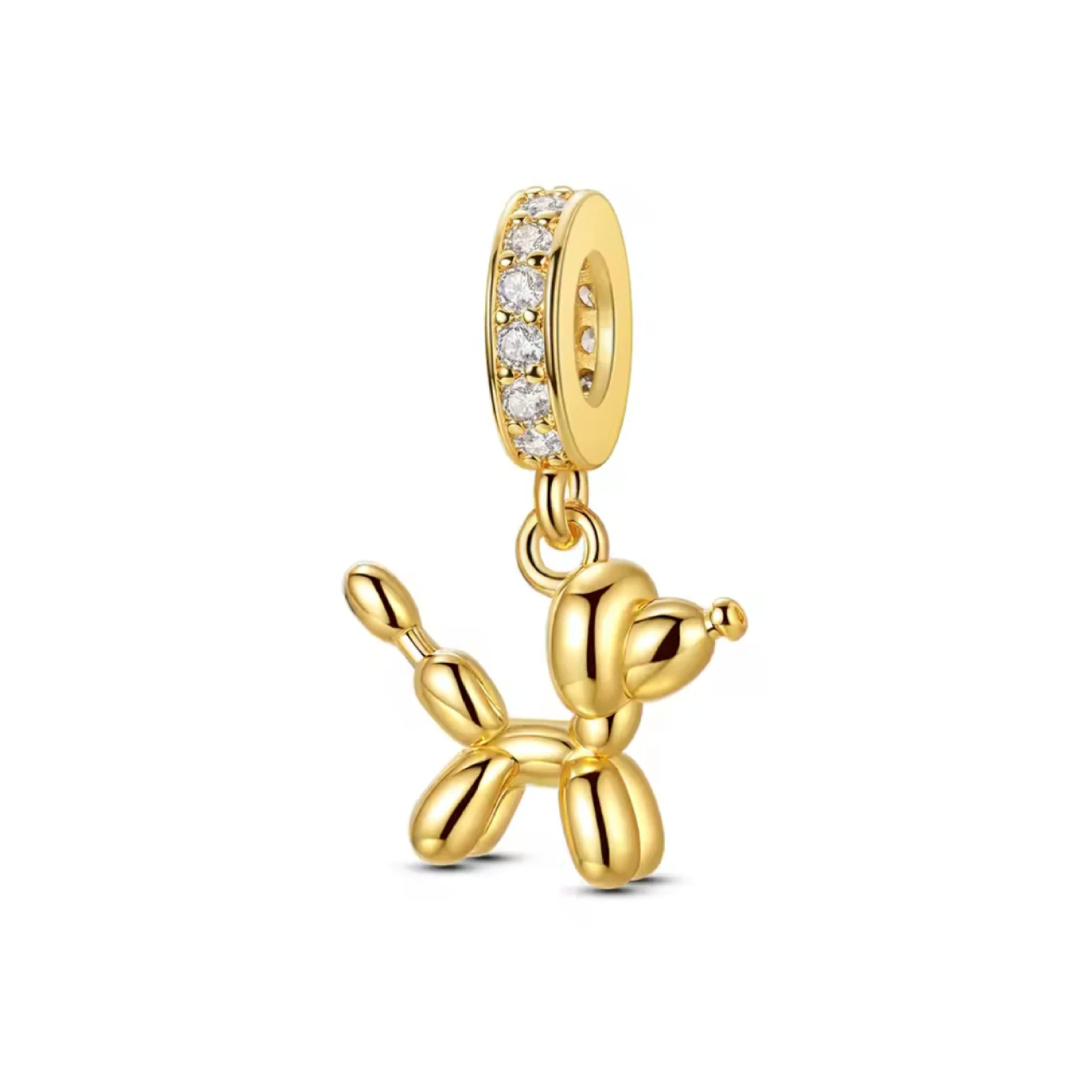 Charm Globo Perro Dorado