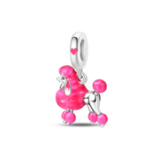 Charm Poodle Perro Rosa