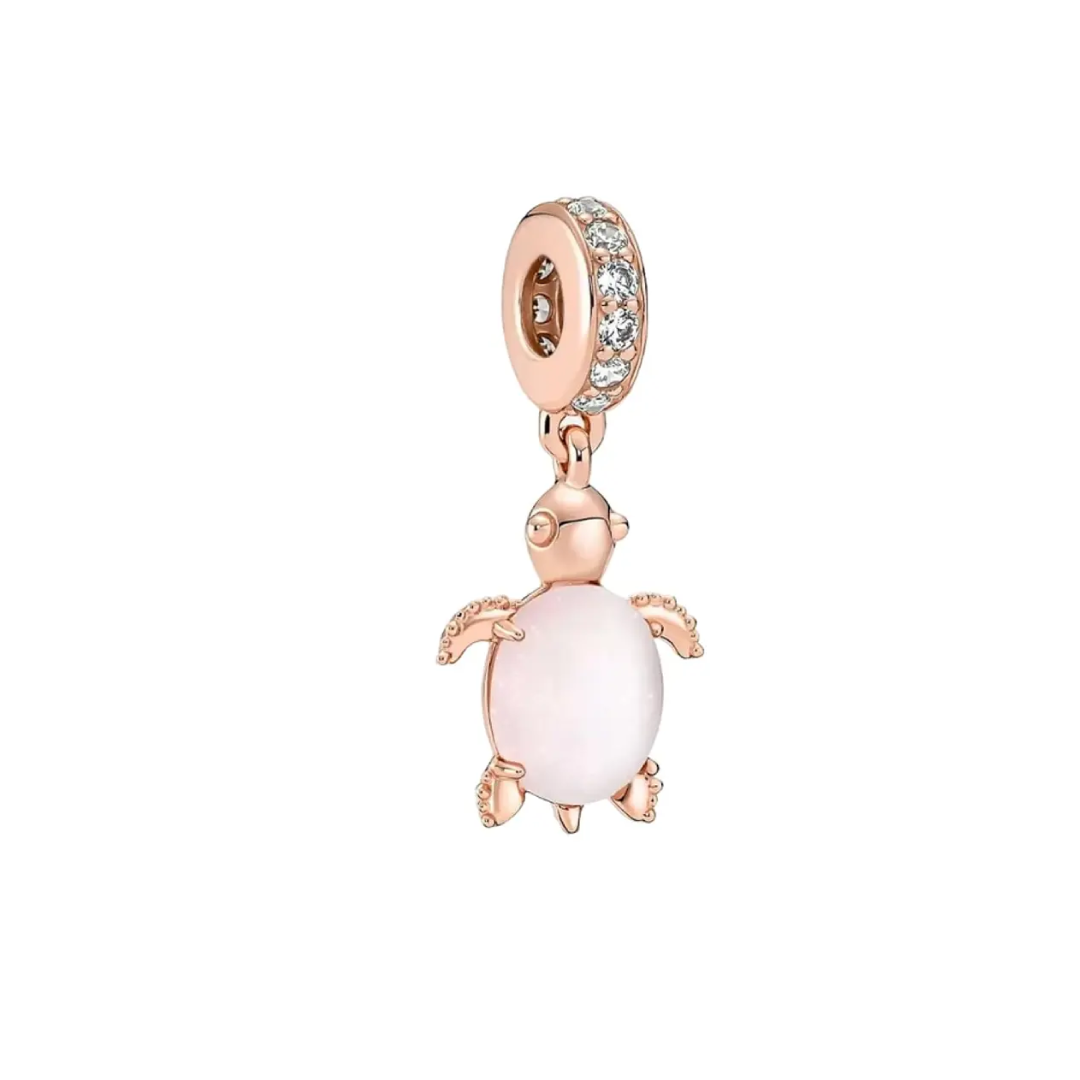 Charm Tortuga Perla Rosa Rosado